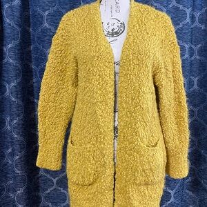 Merokeety Yellow Textured Cardigan